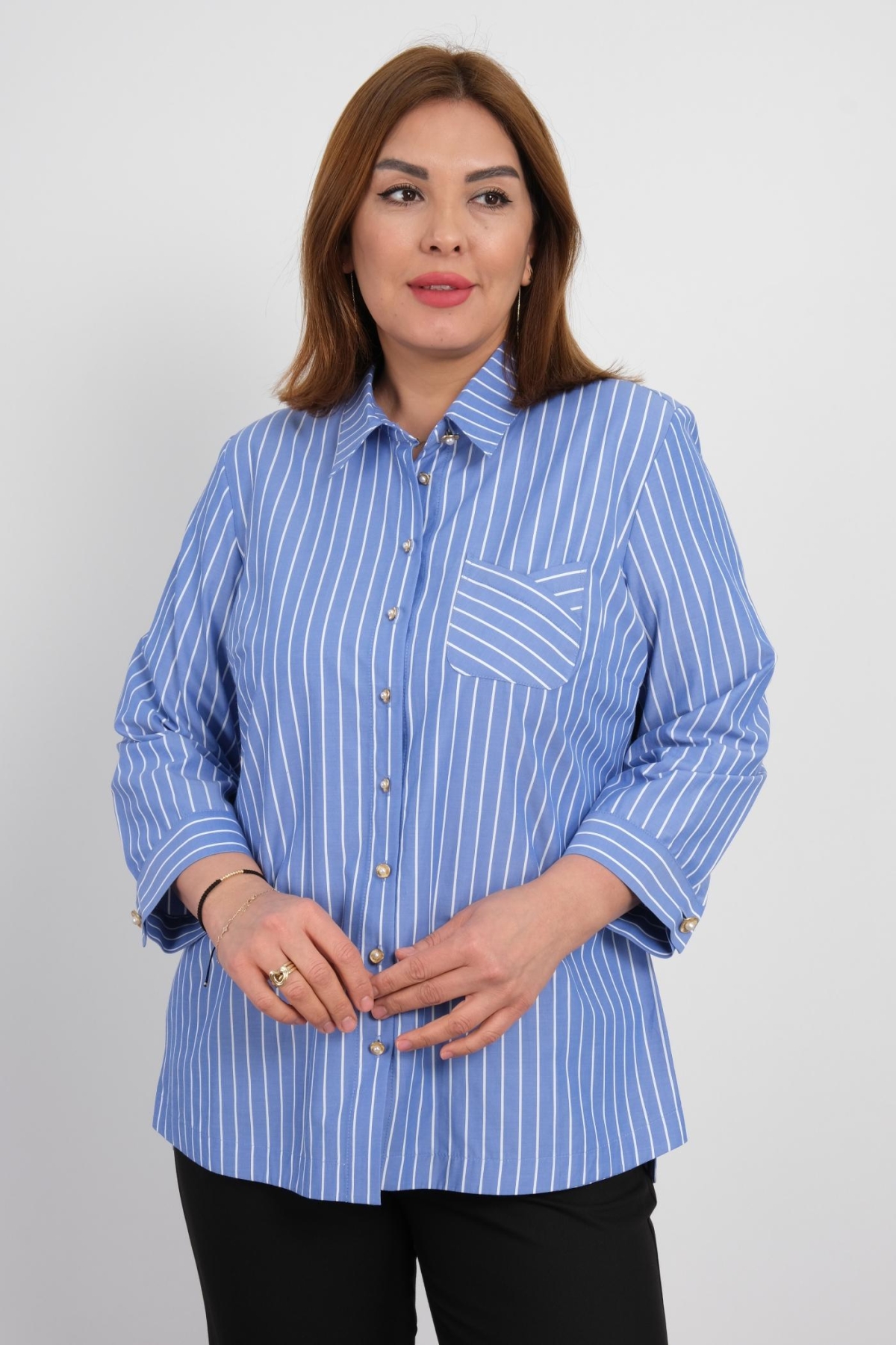 Plus Size Shirt-Dark Blue