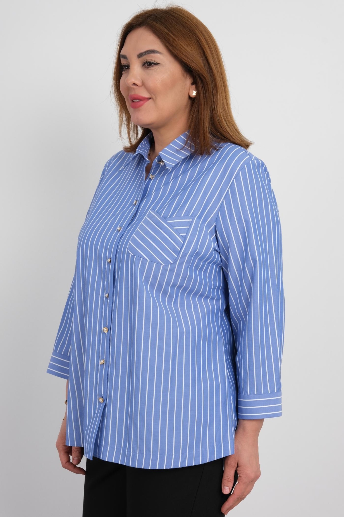 Plus Size Shirt-Dark Blue