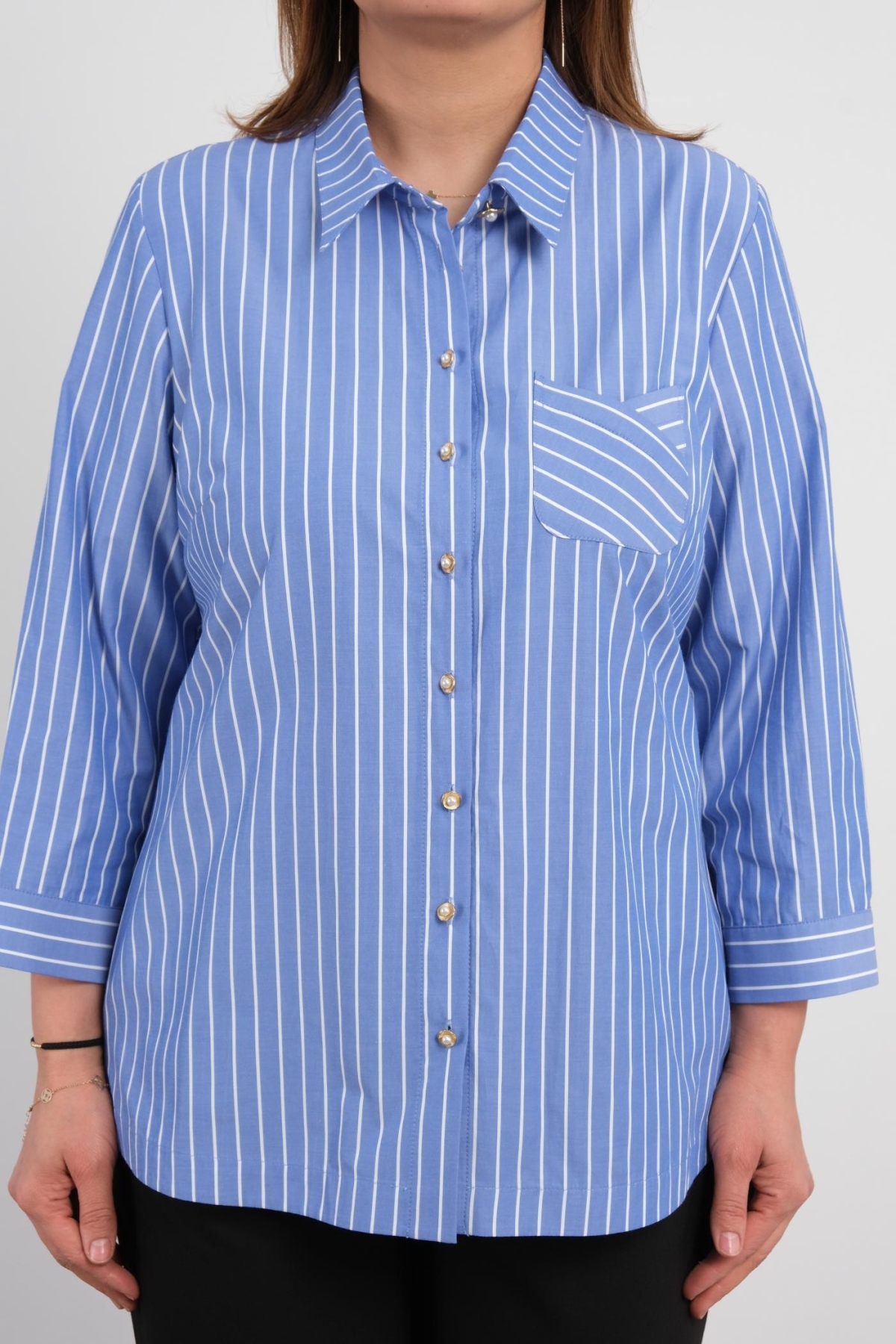 Plus Size Shirt-Dark Blue