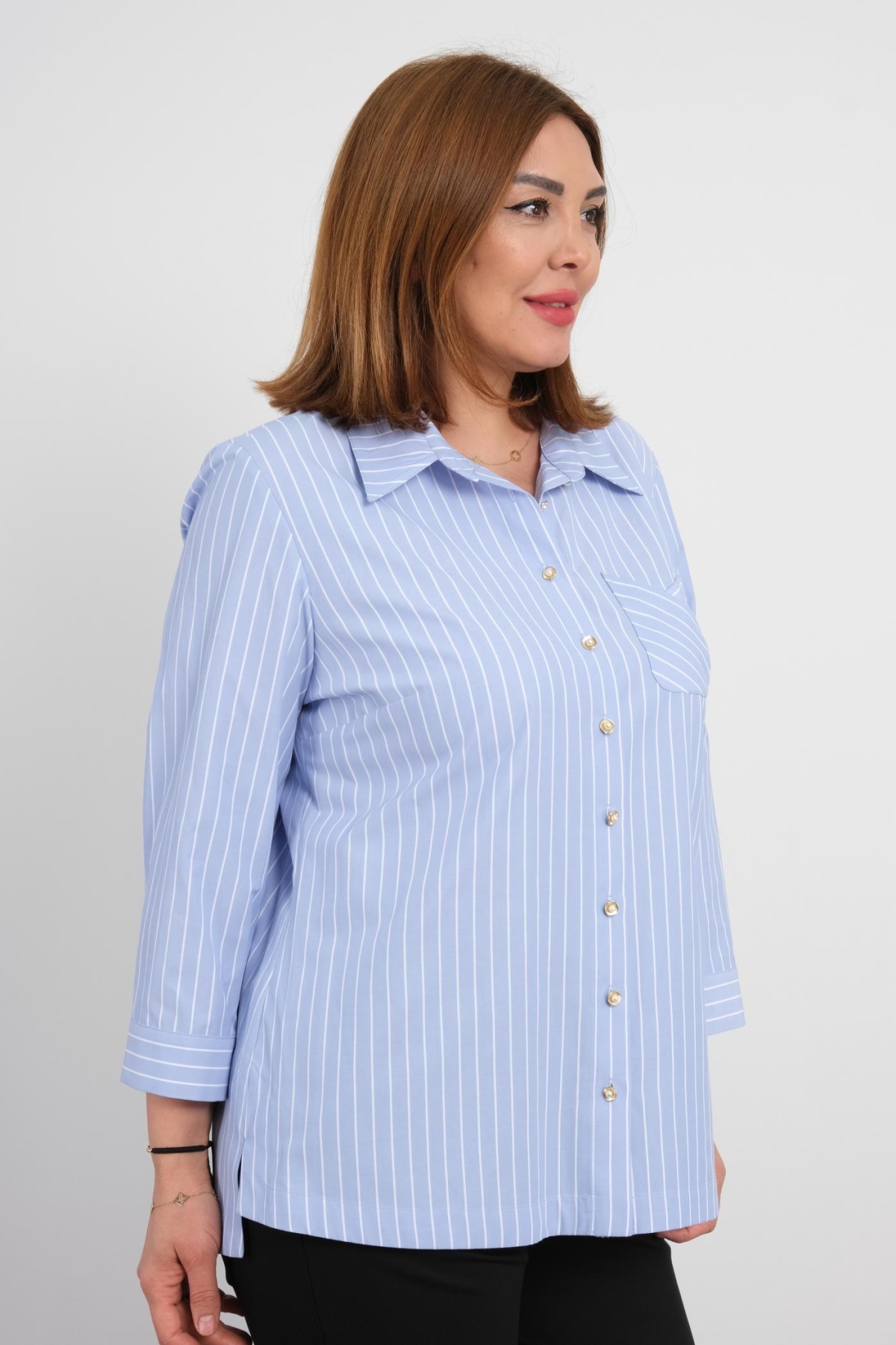 Plus Size Shirt-Blue