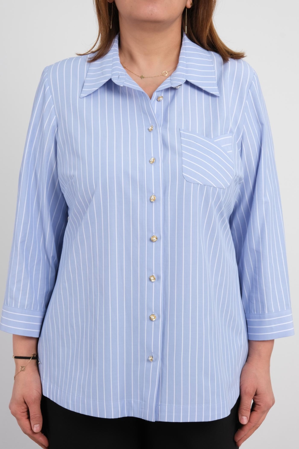 Plus Size Shirt-Blue