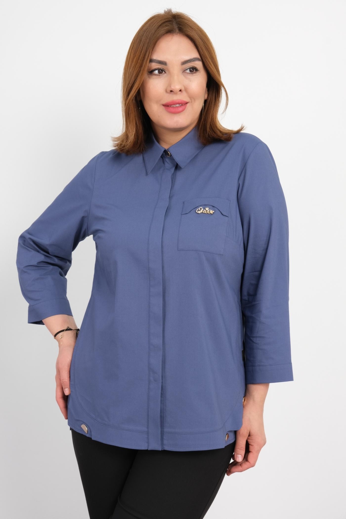 Plus Size Shirt-Indigo