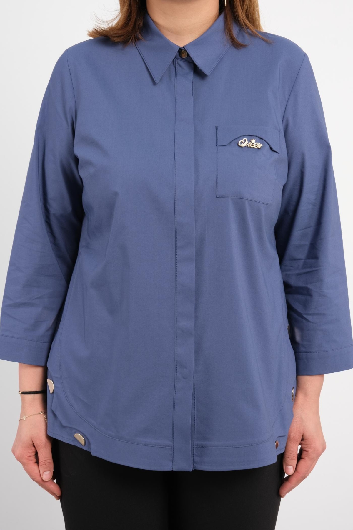 Plus Size Shirt-Indigo