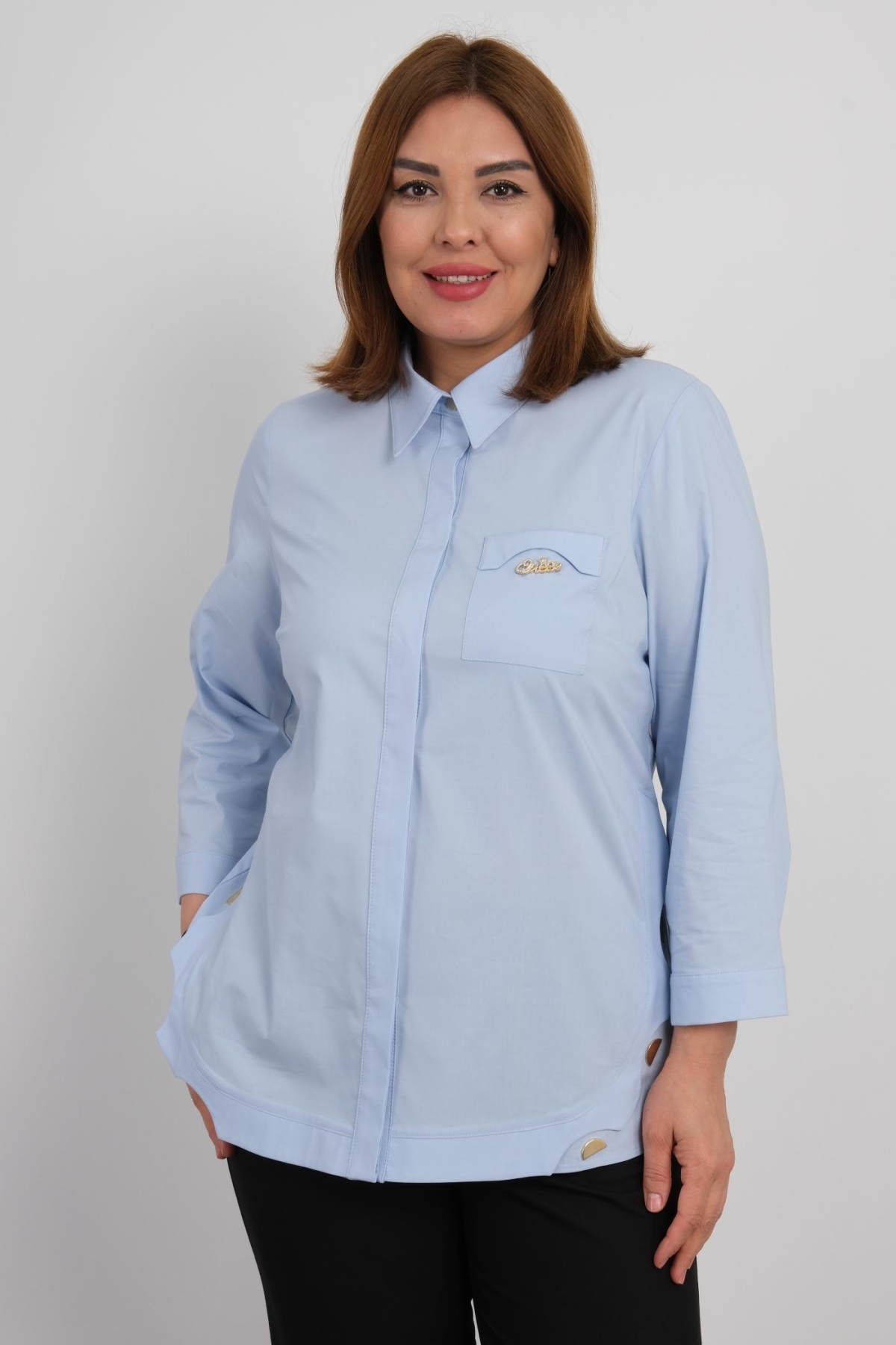 Plus Size Shirt-Blue