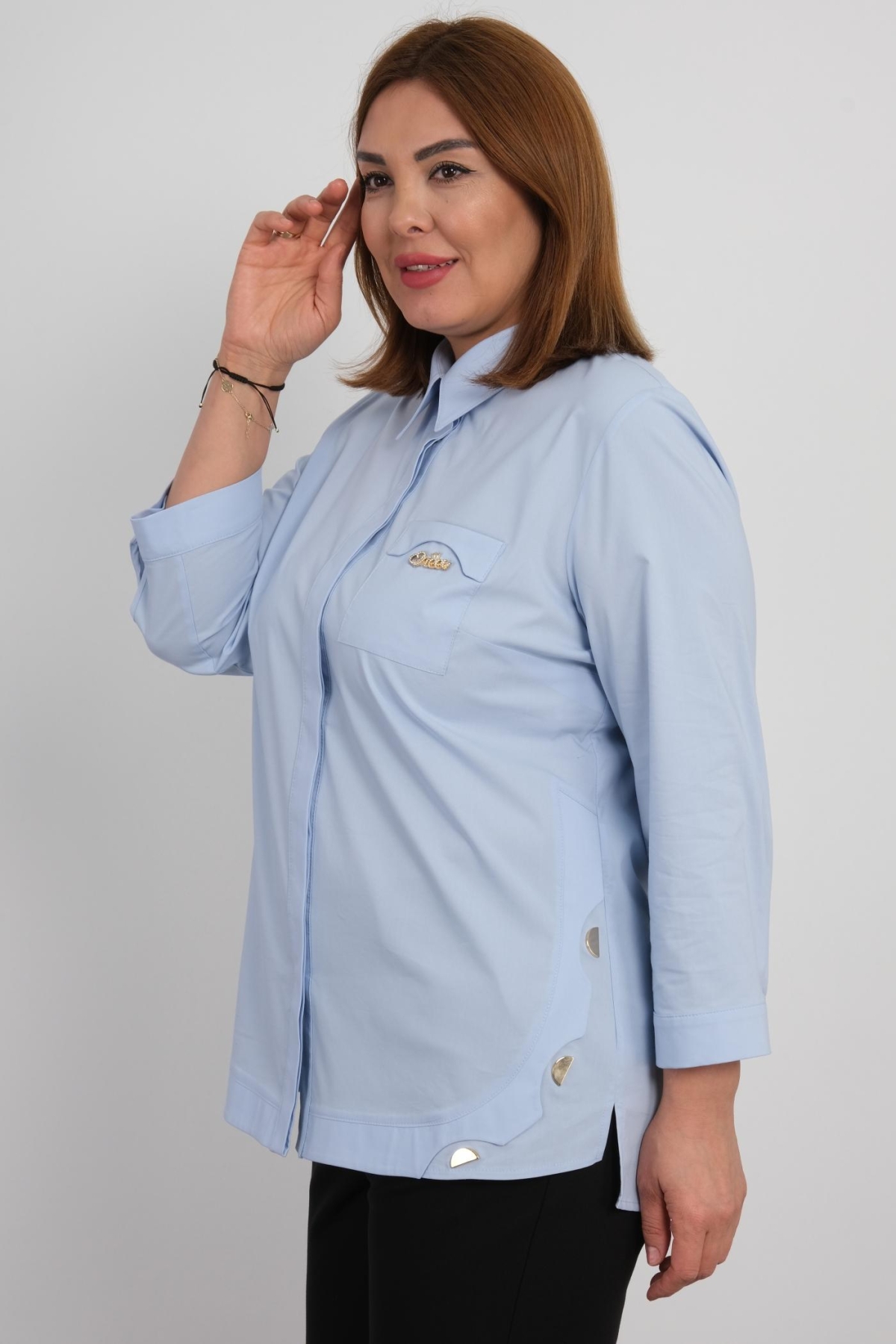 Plus Size Shirt-Blue