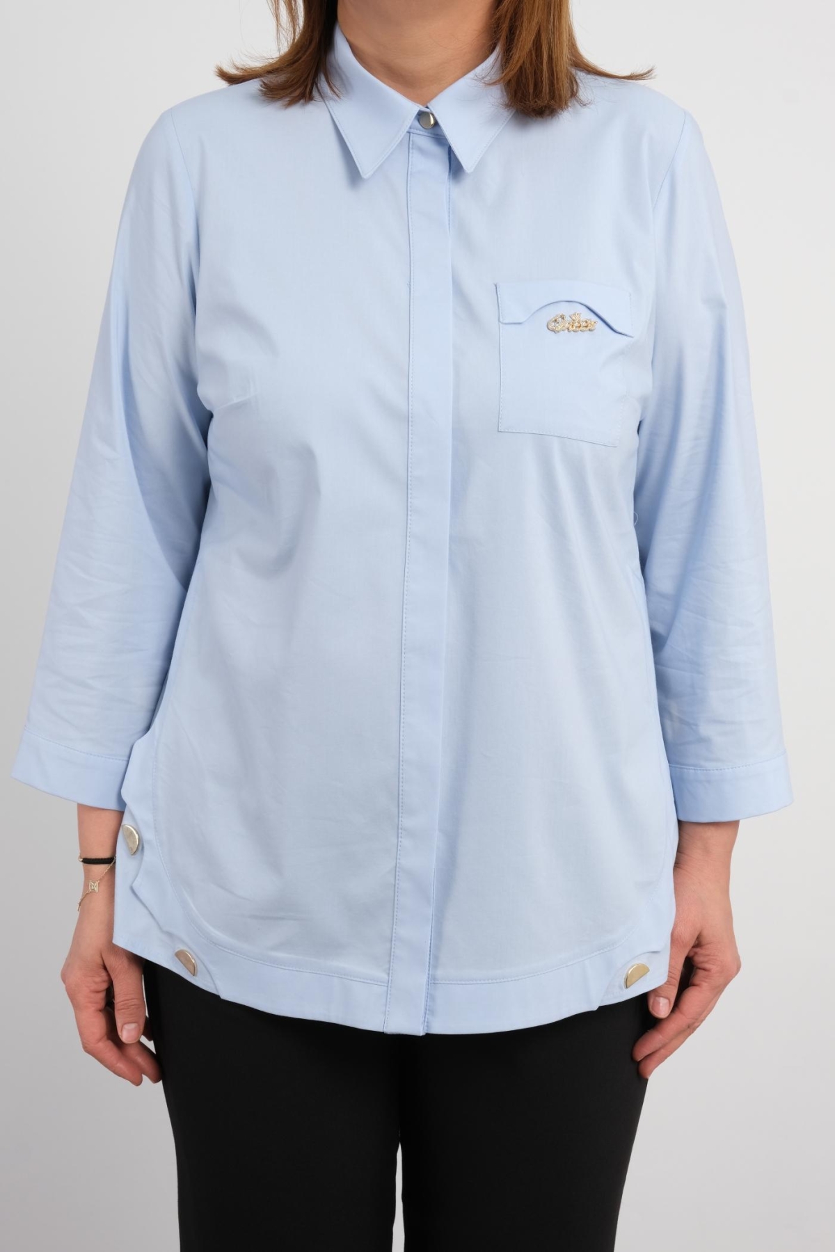 Plus Size Shirt-Blue