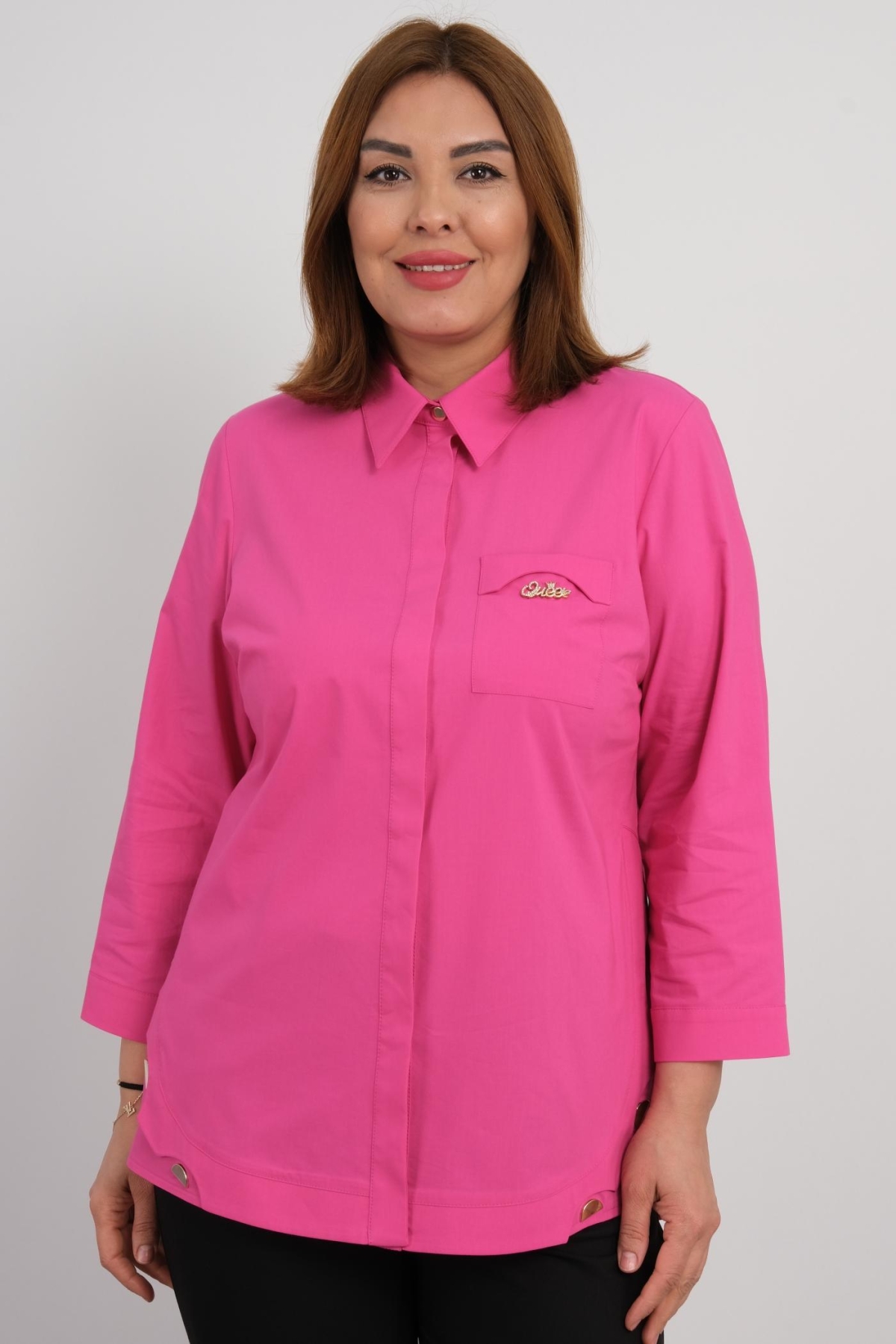 Plus Size Shirt-Fuchsia