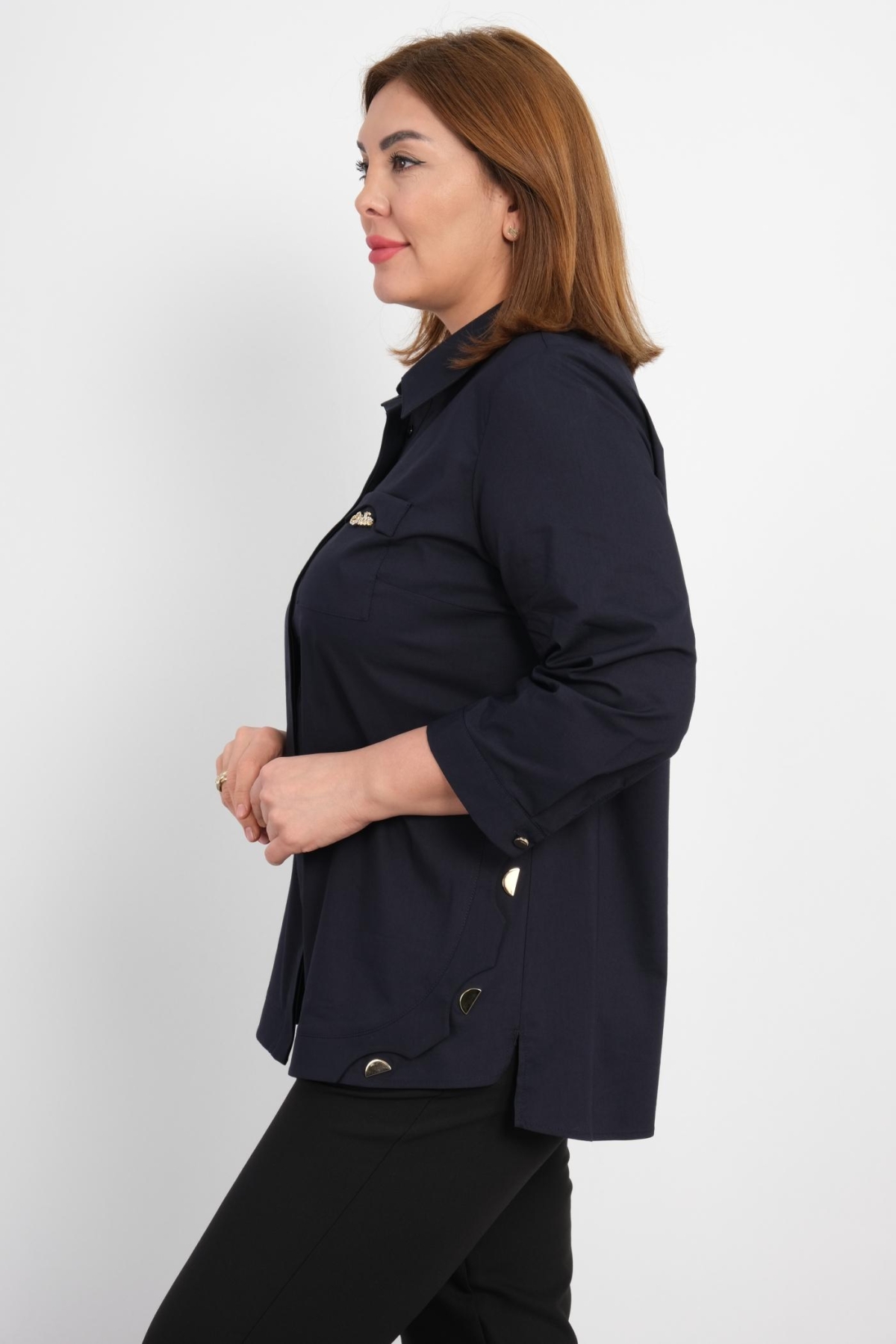 Plus Size Shirt-Dark Blue