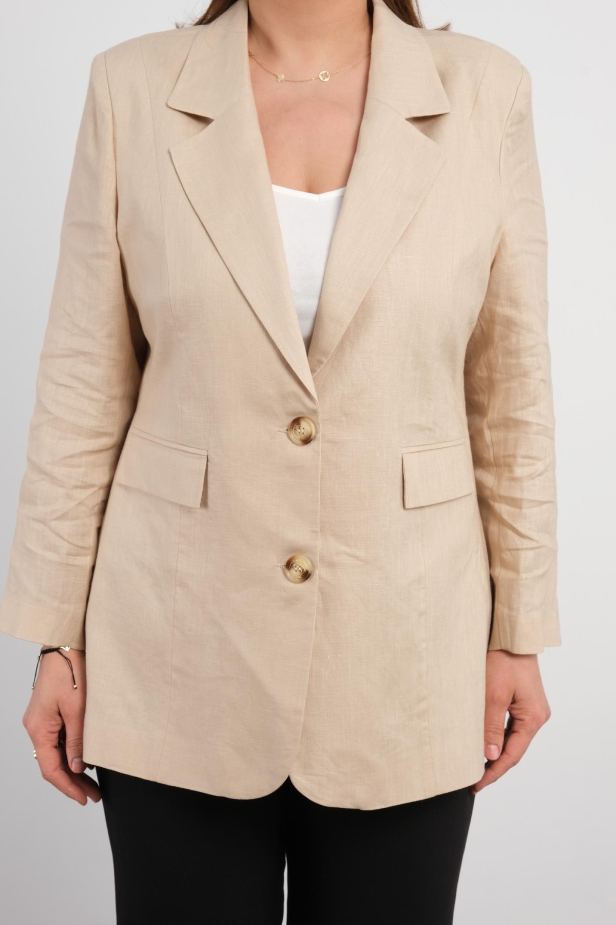 Plus Size Jacket-Beige