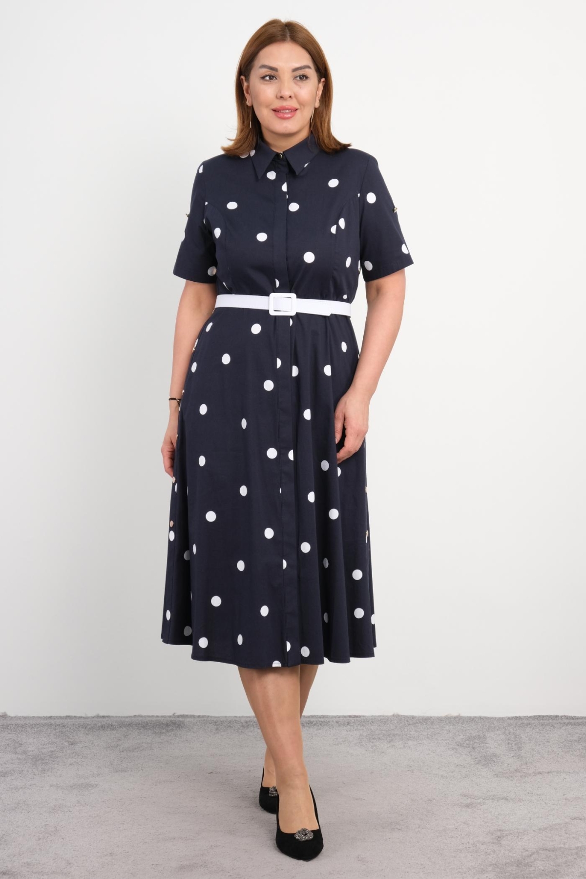 Plus Size Dress-Dark Blue