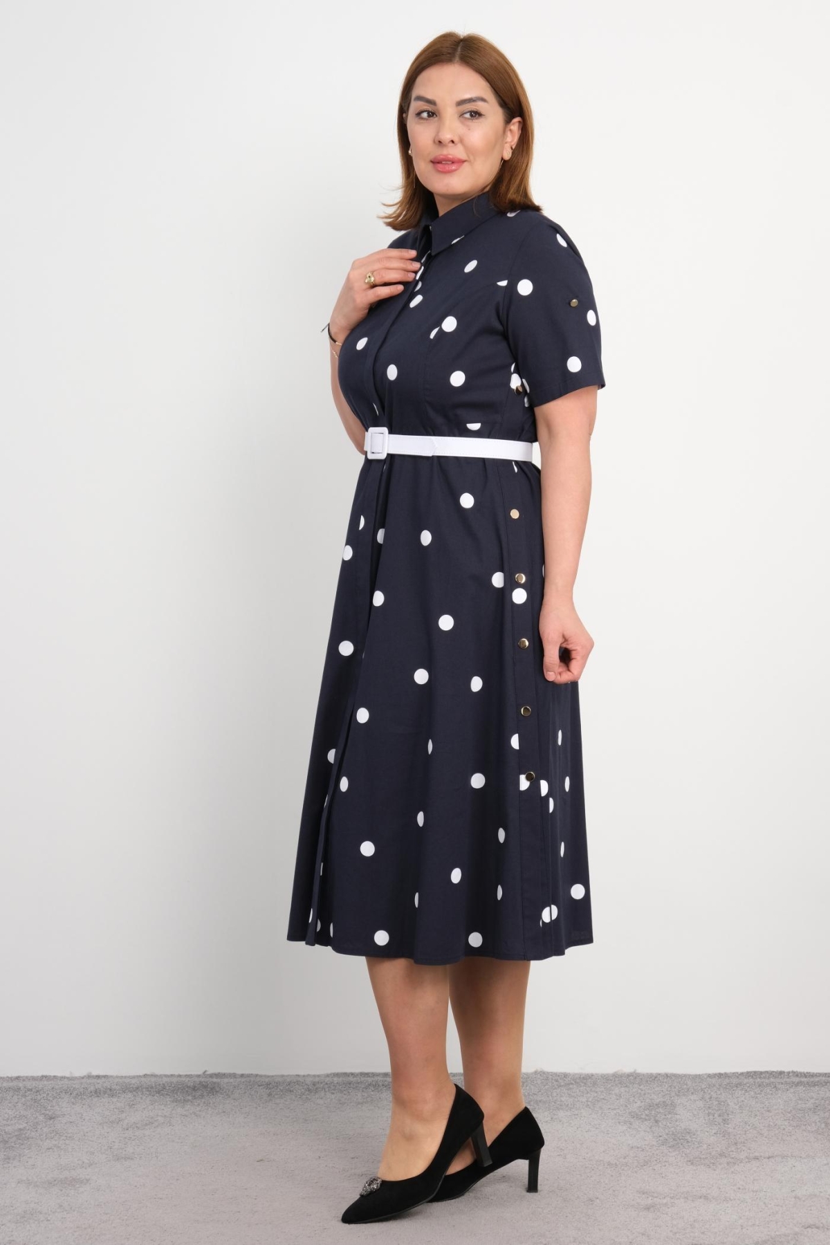 Plus Size Dress-Dark Blue