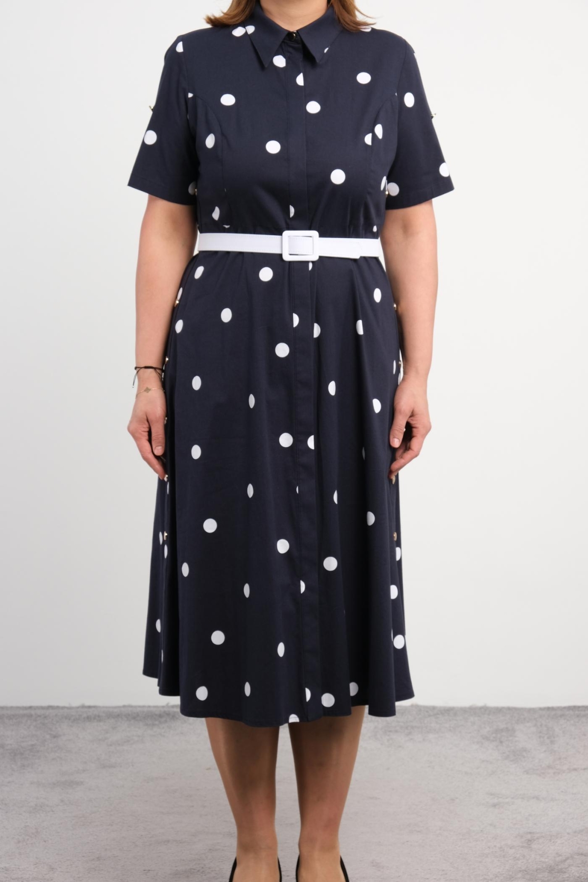 Plus Size Dress-Dark Blue