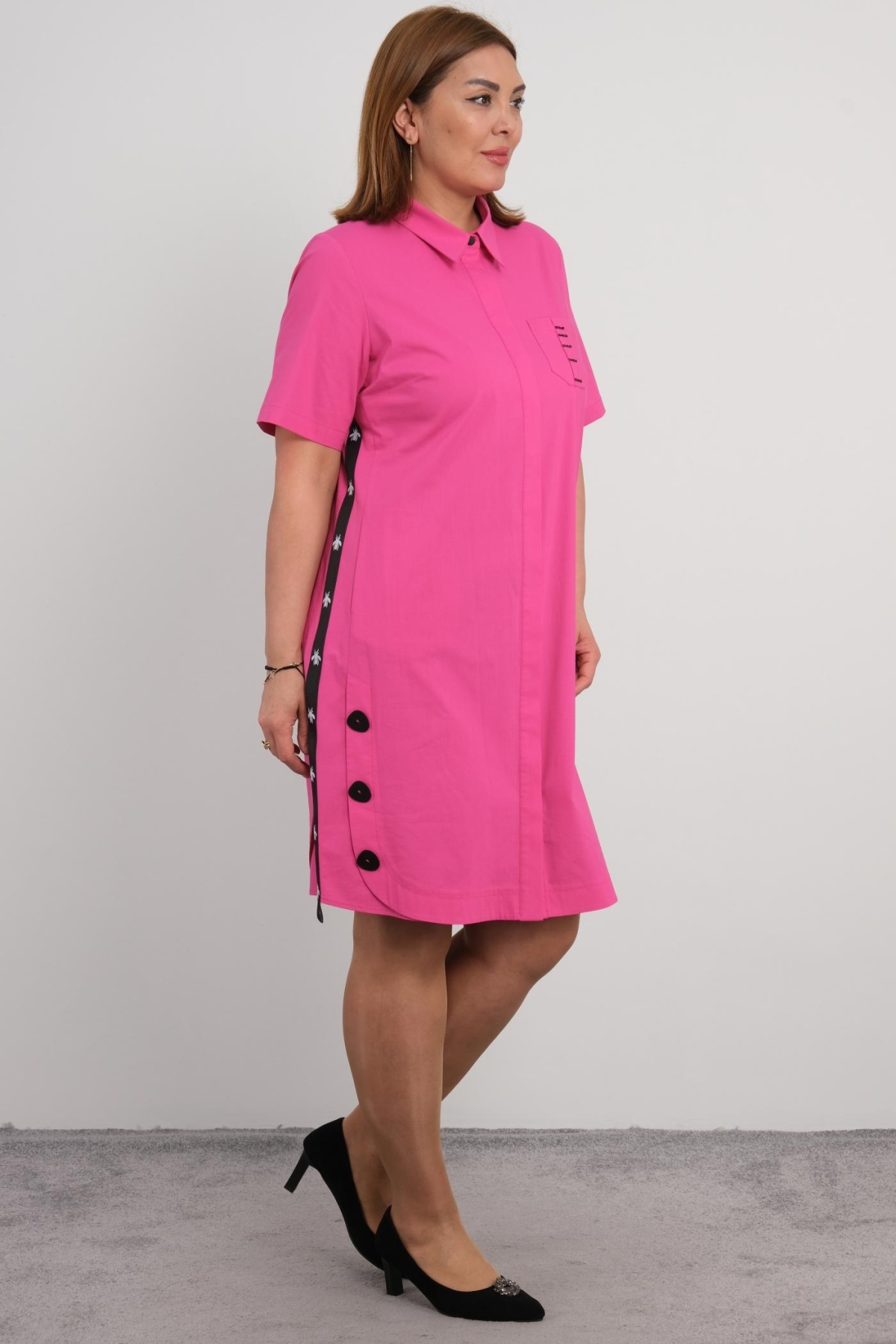 Plus Size Dress-Fuchsia