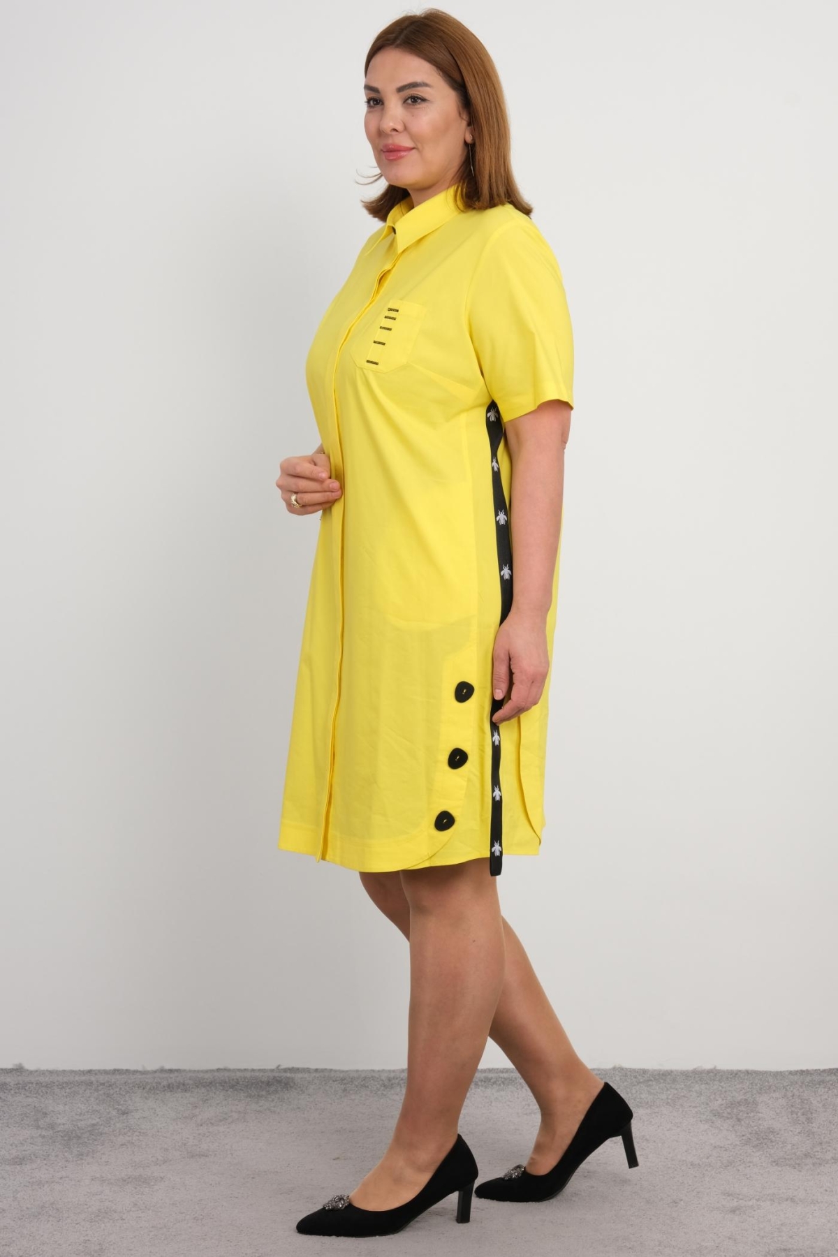 Plus Size Dress-Yellow