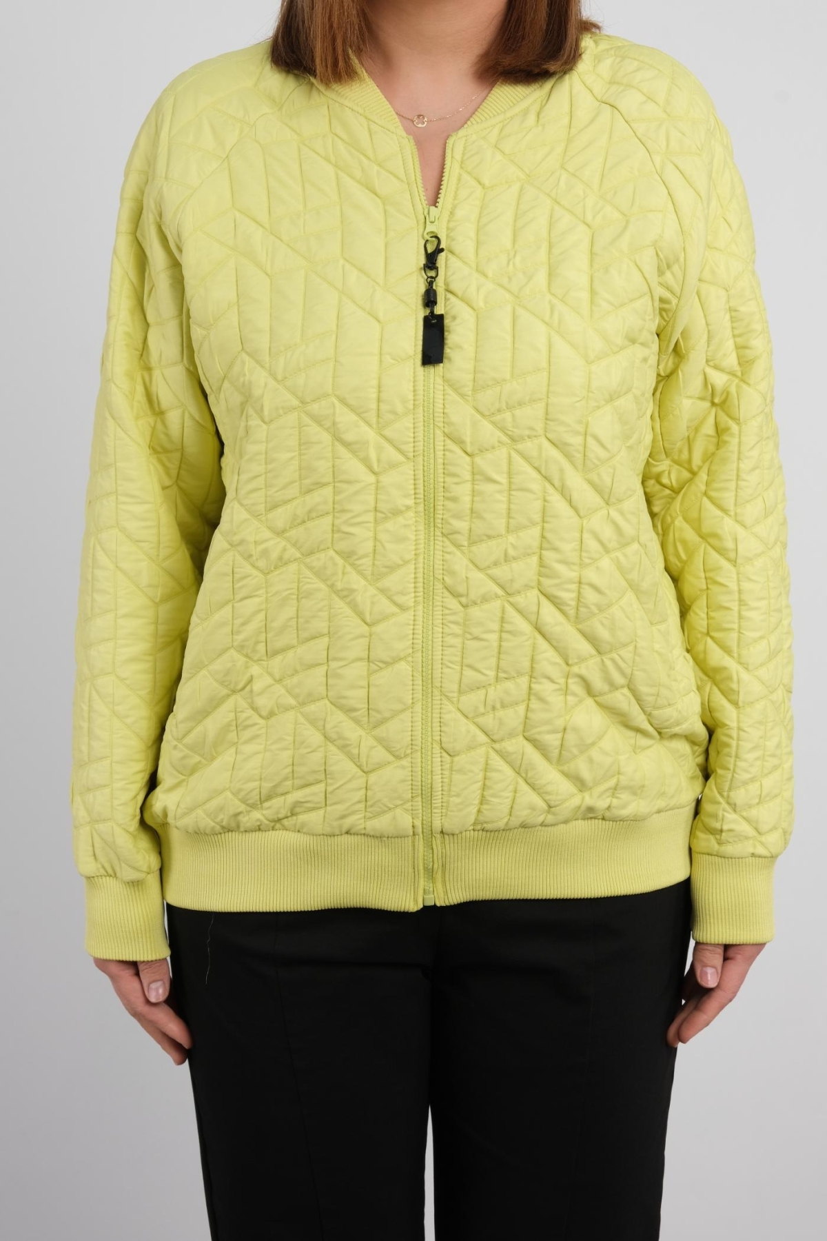 Plus Size Short Sport Jacket-Yellow