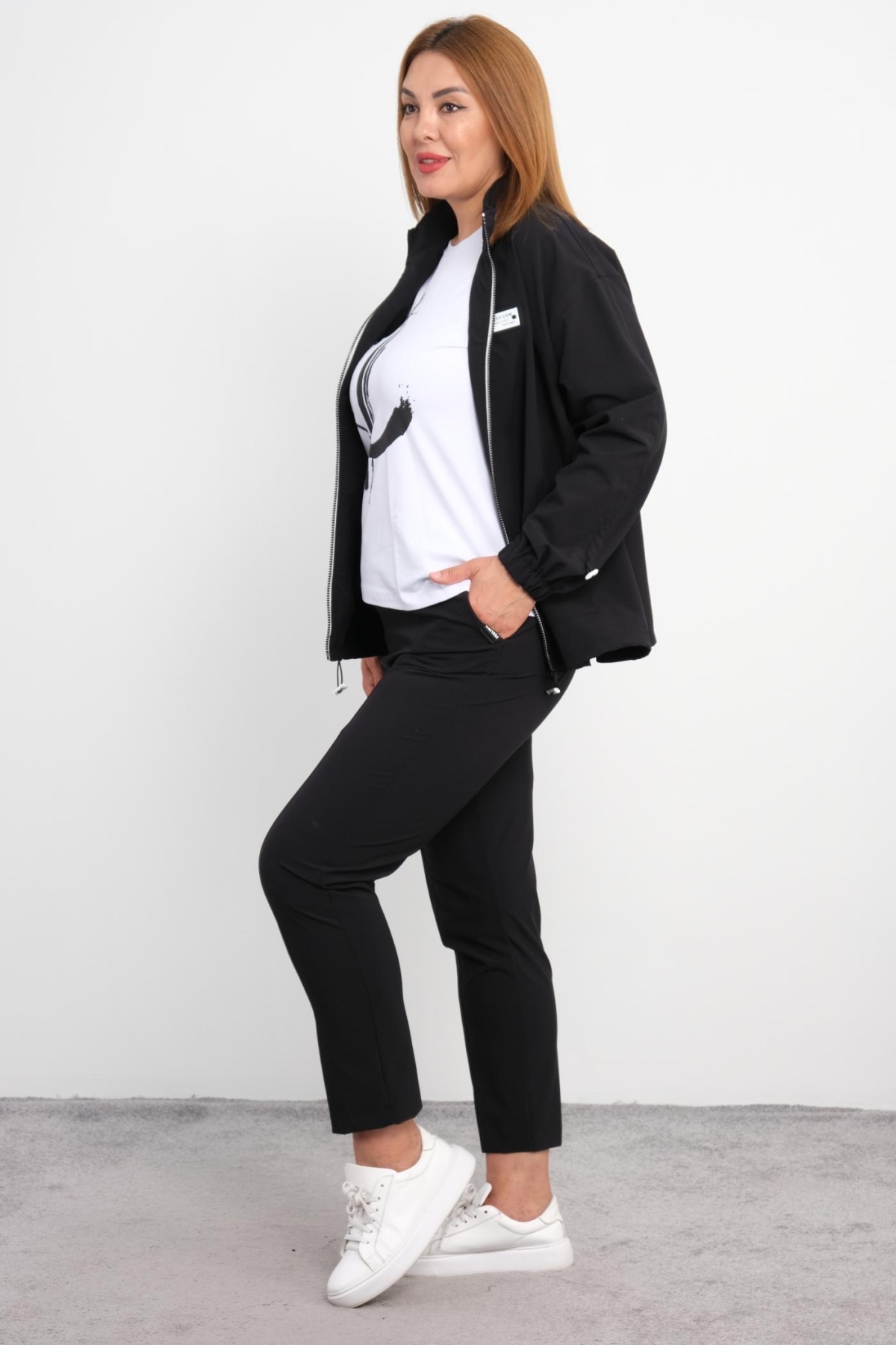 Plus Size Three-Piece Set-Black
