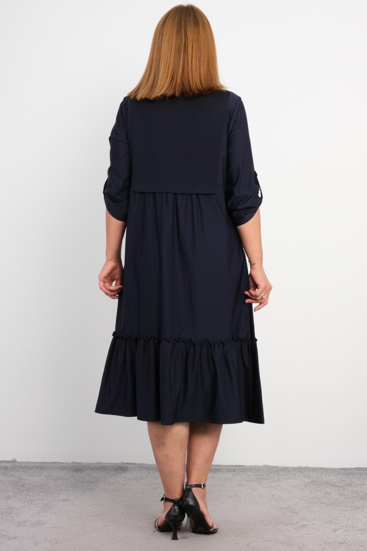 Plus Size Dress-Dark Blue