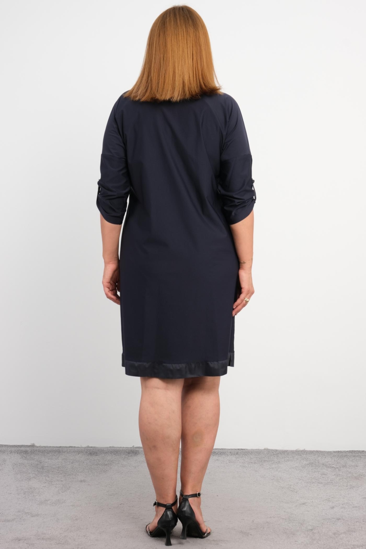 Plus Size Dress-Dark Blue