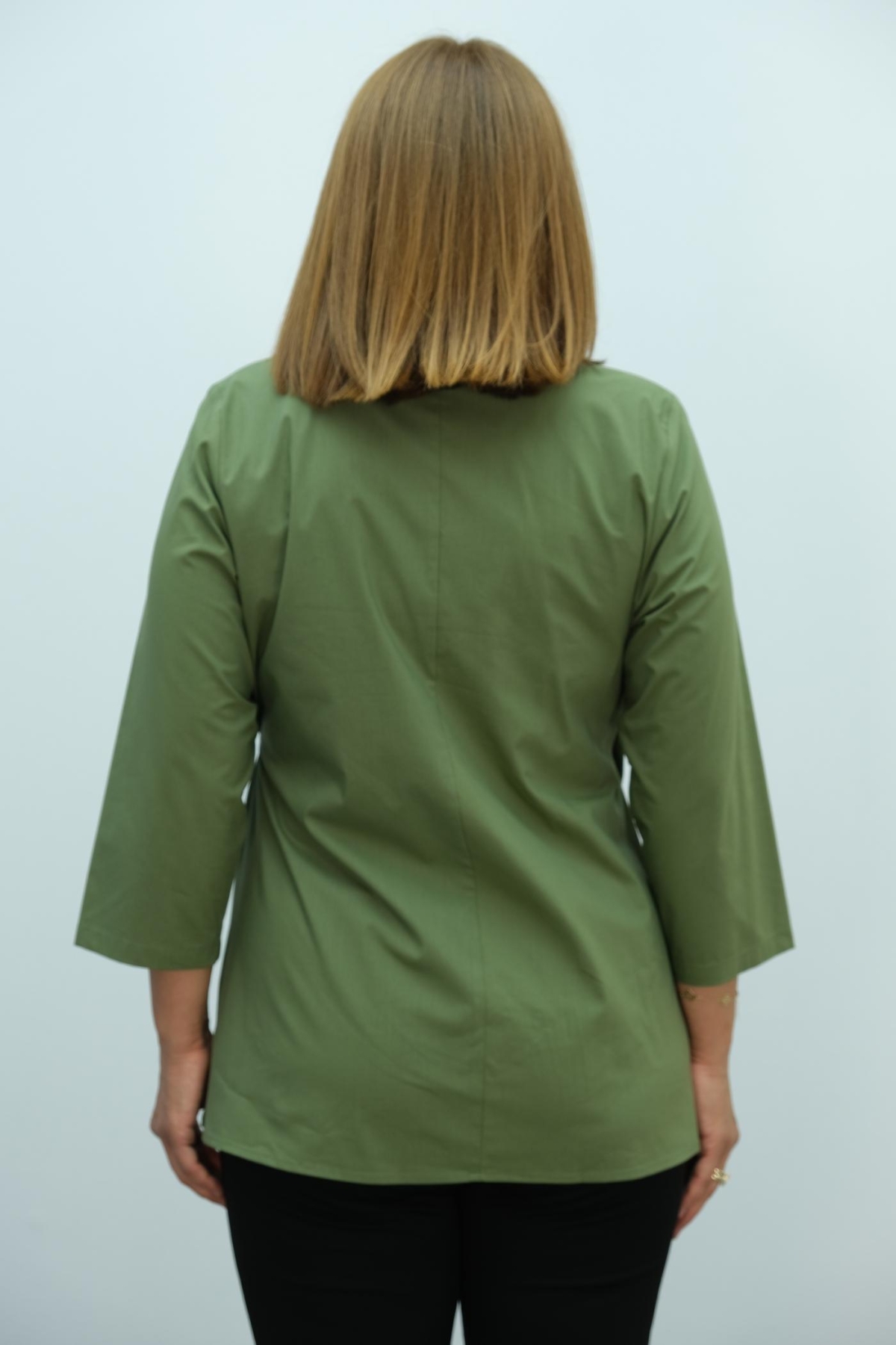Plus Size Blouse-Khaki
