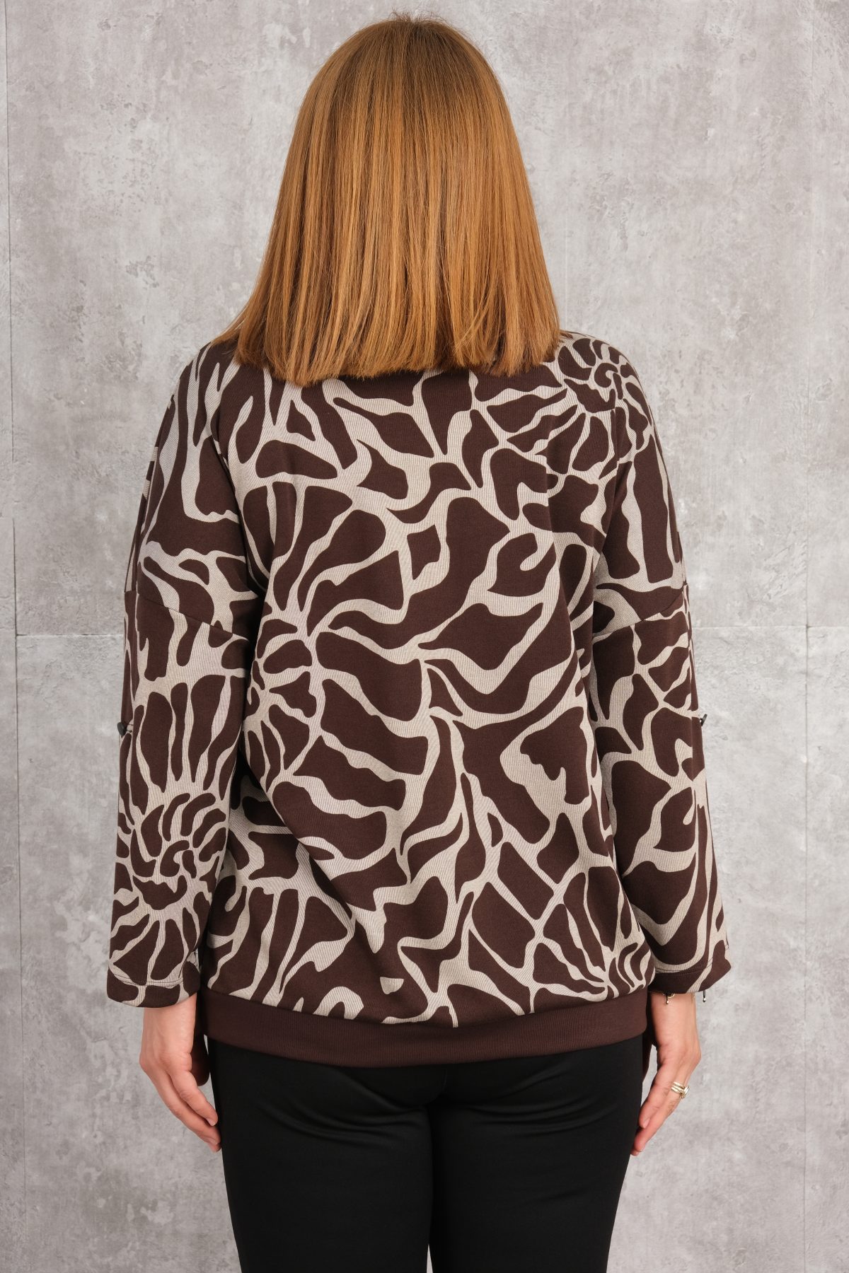 Super Plus Size Blouse-Brown