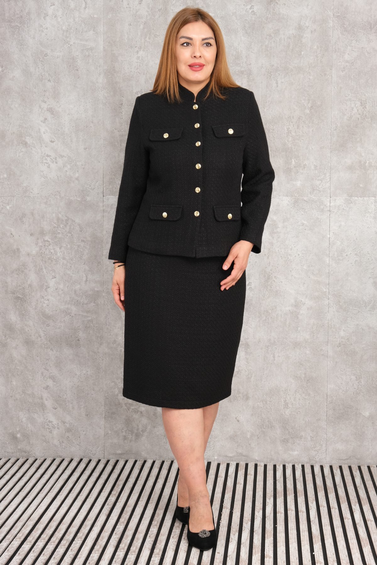 Plus Size Two-Piece Set-Black