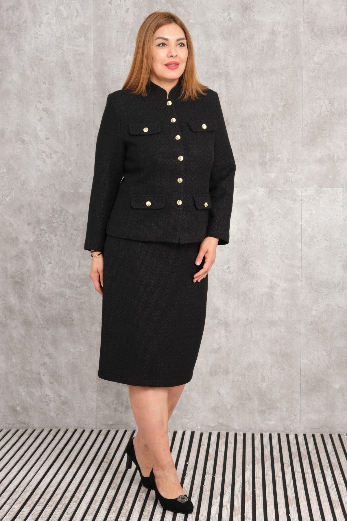 Plus Size Two-Piece Set-Black