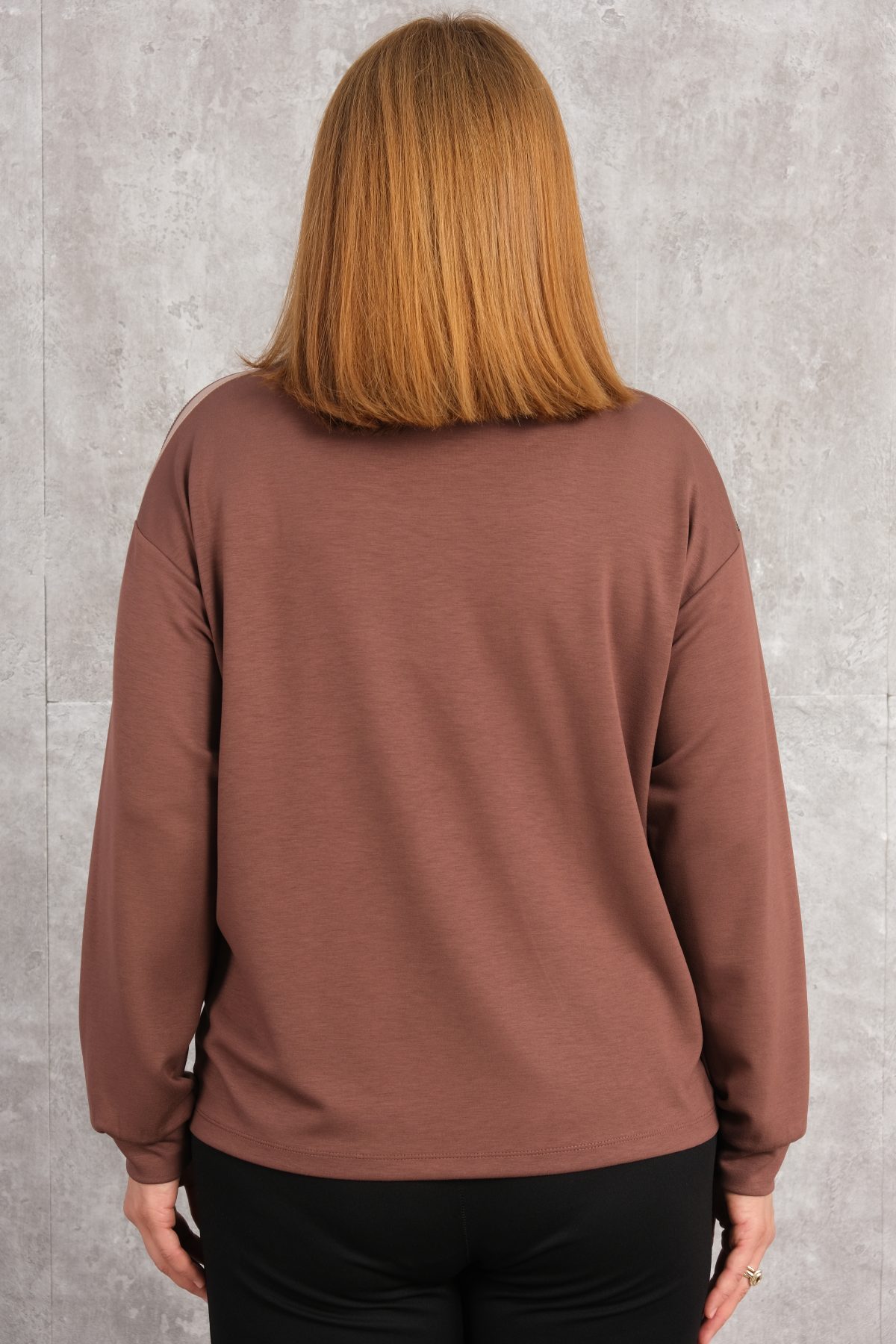 Plus Size Blouse-Brown