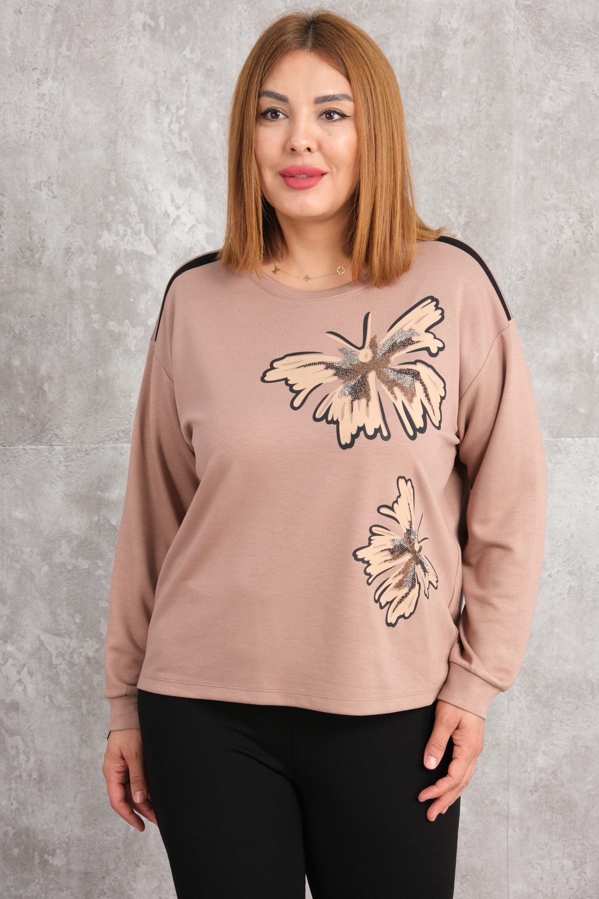 Plus Size Blouse-Beige