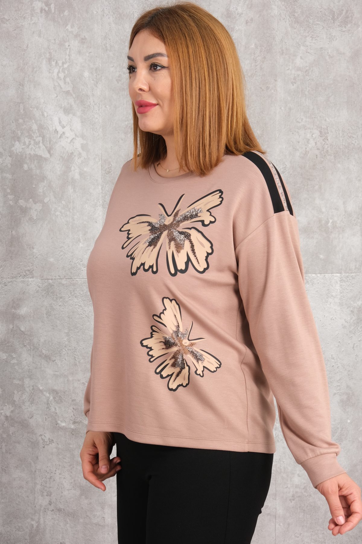 Plus Size Blouse-Beige