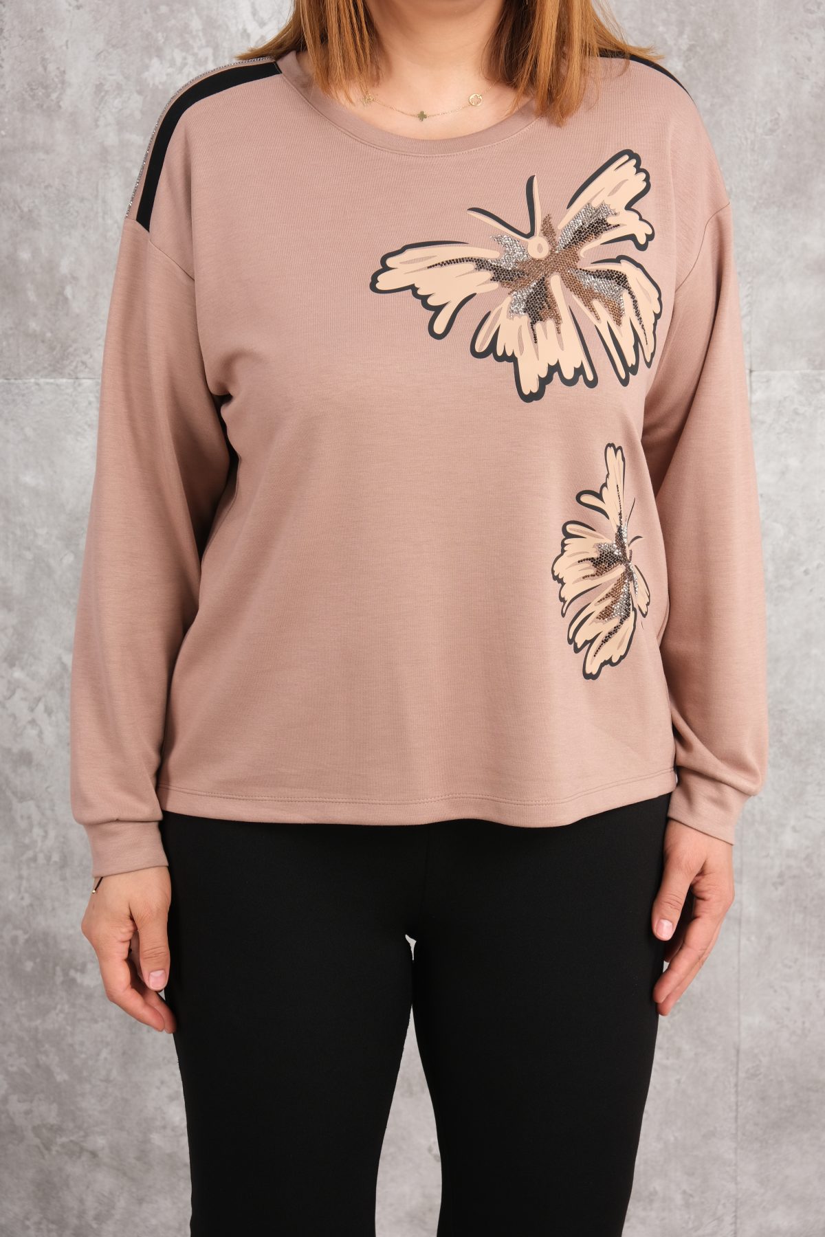 Plus Size Blouse-Beige