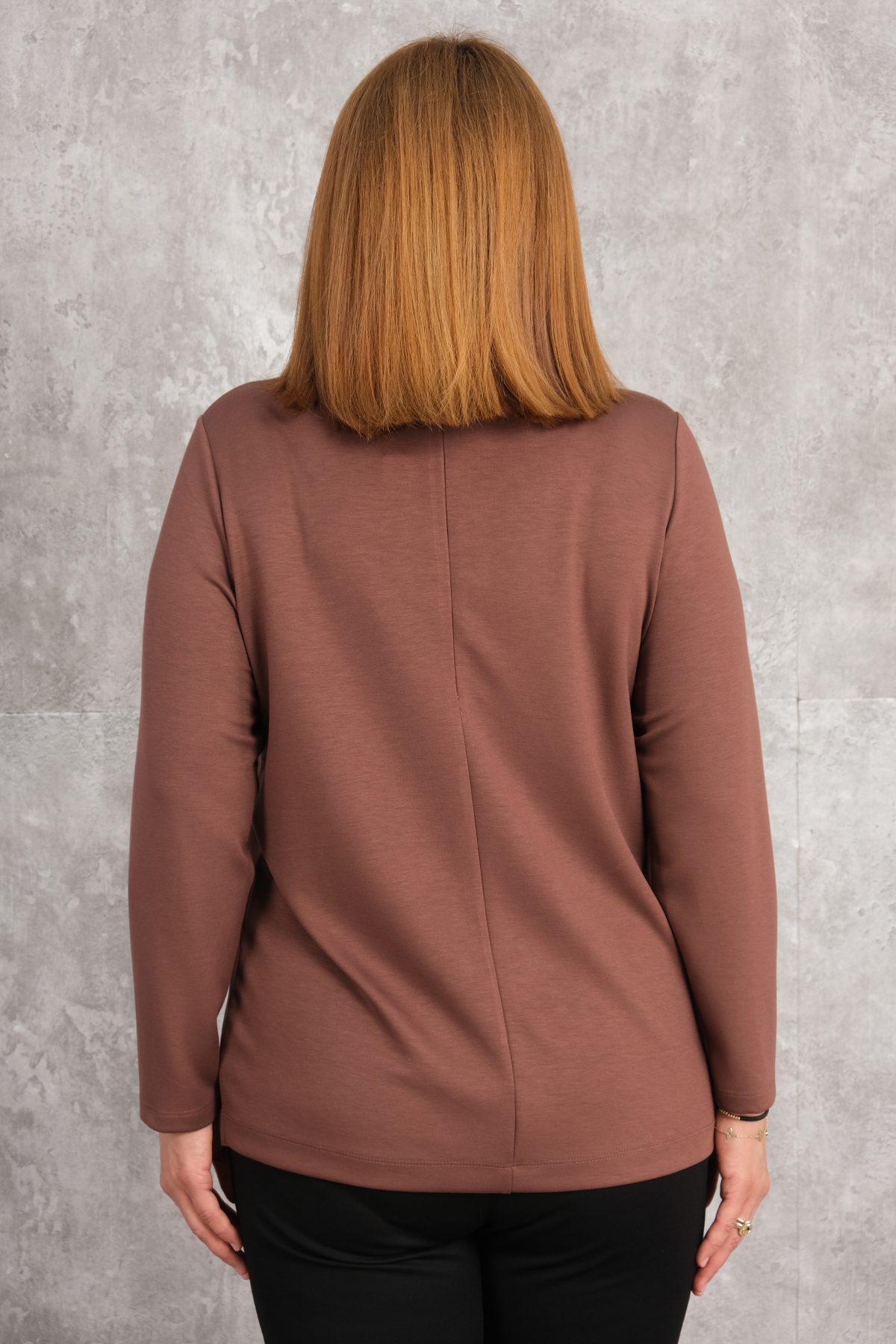 Plus Size Blouse-Brown