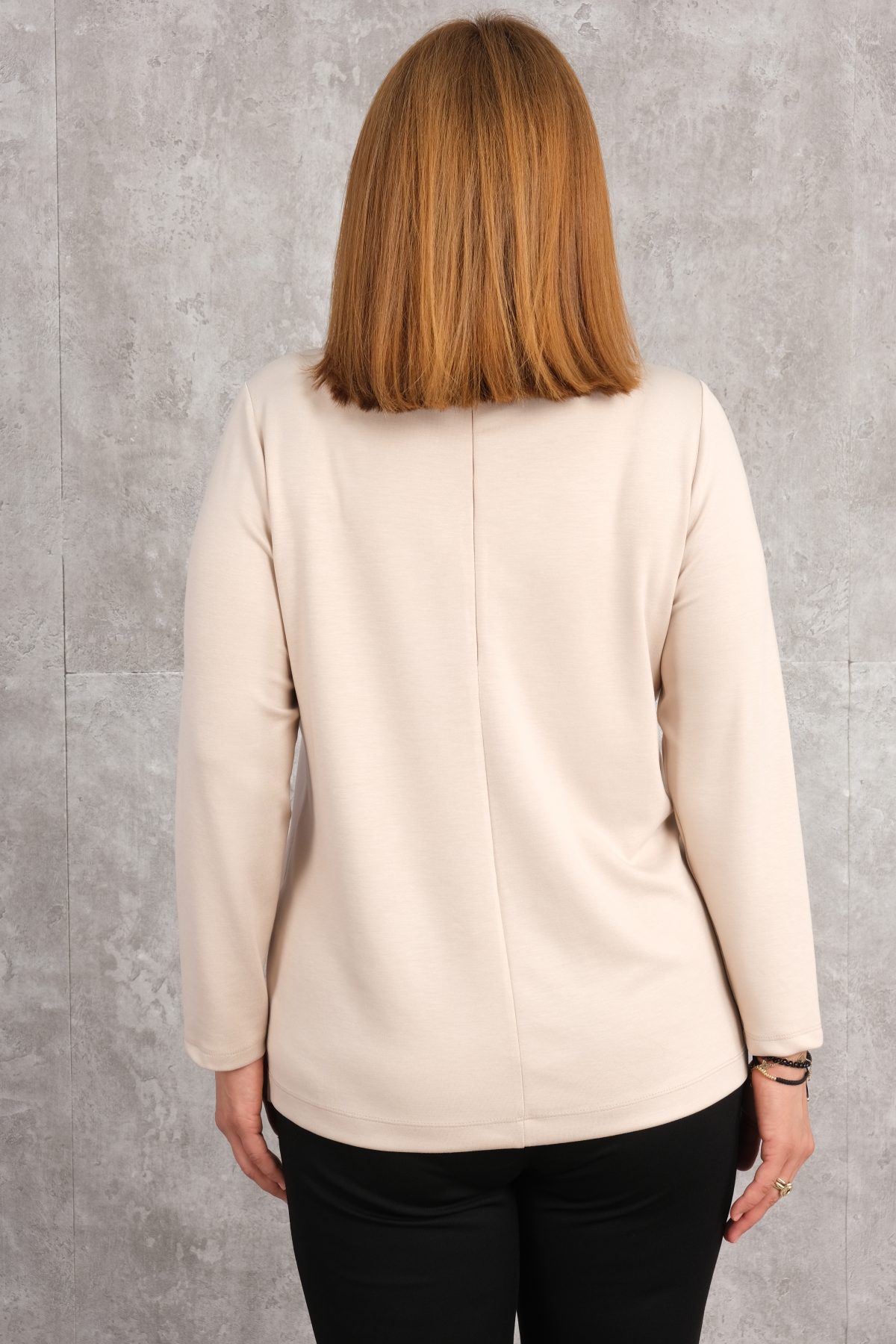 Plus Size Blouse-Beige