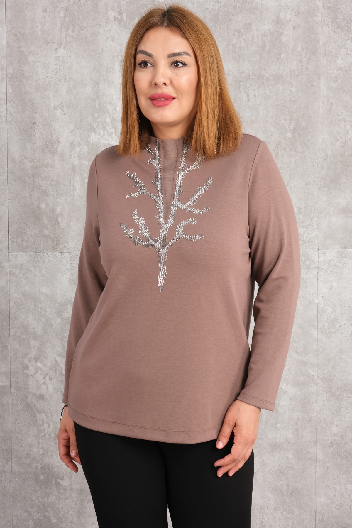 Plus Size Blouse-Anthracite