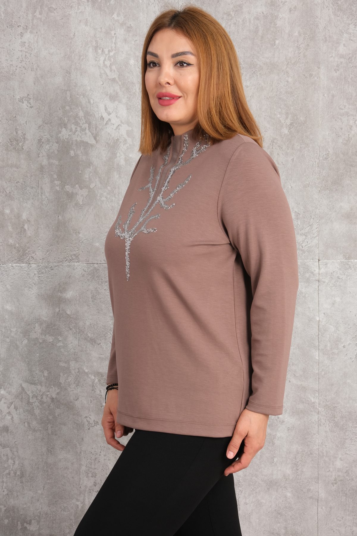 Plus Size Blouse-Anthracite