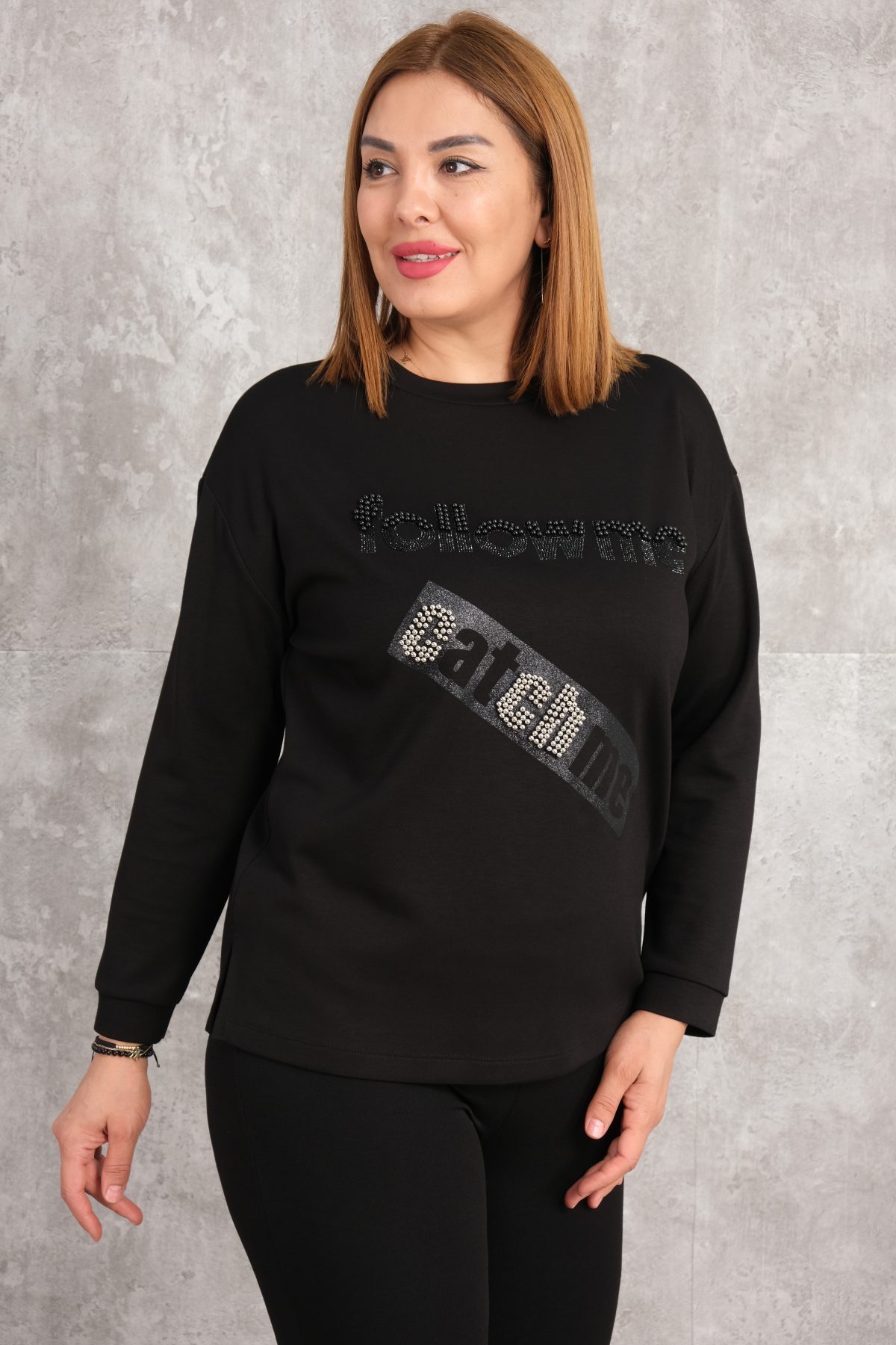 Plus Size Sports Blouse-Black