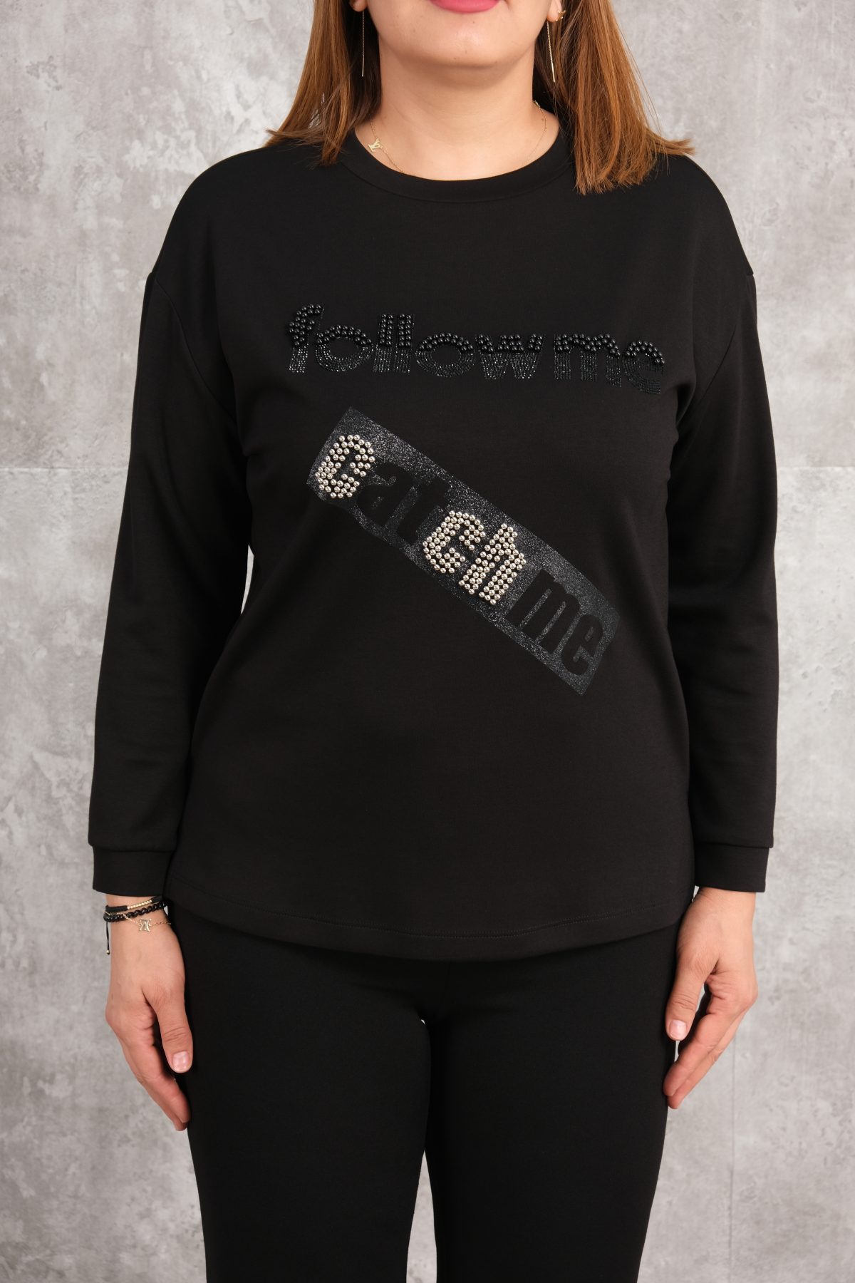 Plus Size Sports Blouse-Black